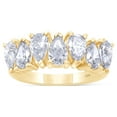 thumbnail image 1 of 2 1/4 Carat Pear Shape IGI Certified Lab Grown Diamond Seven Stone Engagement Promise Ring For Women In 10K Solid Yellow Gold Jewelry (2.25 Cttw)-9, 1 of 3