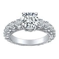 thumbnail image 1 of AFFY 2 1/4 Carat Round Shape White Natural Diamond Cluster Engagement Ring In 14k Solid White Gold (2.25 Cttw) Ring Size-6, 1 of 1