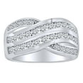 thumbnail image 1 of AFFY 2 1/4 Carat Round Shape White Natural Diamond Crossover Anniversary Ring In 14k Solid White Gold (2.25 Cttw) Ring Size-7.5, 1 of 1