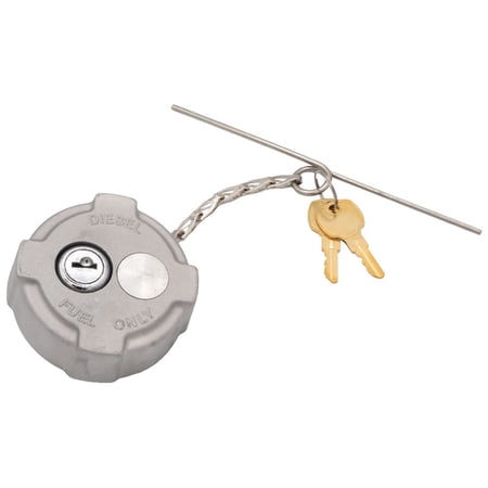 2-1/4" Locking Fuel Tank Cap with Safety Chain & Retainer, Aluminum Non-Vented Gas Cap Fits for Ford F-650 F-750 & International Trucks, Replaces FTA-C02, FTA-N-04, FTA-N6-16, FTA-N-73
