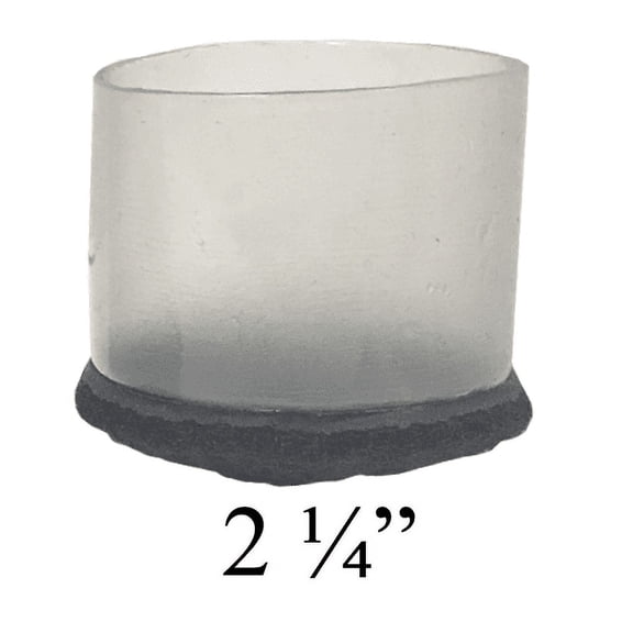 2 1/4" Round Clear Chair Leg Floor Protector w/Felt Bottom
