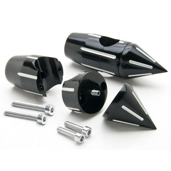 2 1/4" Spiked Black Motorcycle Handlebar Pullback Risers (1" Bar) Handlebar Hand Bar Risers Riser Custom Compatible with Honda Yamaha Kawasaki Suzuki Harley Davidson Cruisers Choppers Motorcycle Bikes