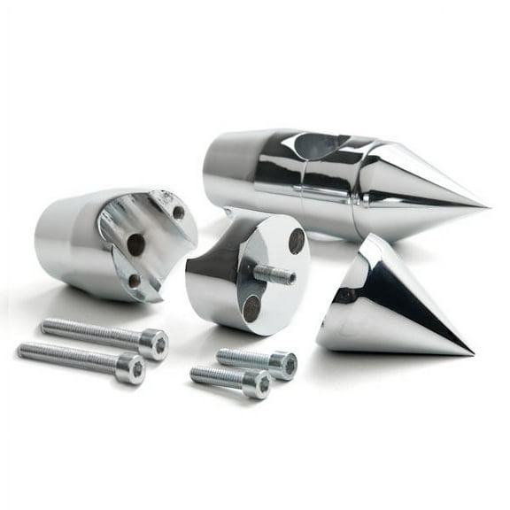2 1/4" Spiked Chrome Motorcycle Handlebar Pullback Risers (1" Bar) Handlebar Hand Bar Risers Compatible with Honda Yamaha Kawasaki Suzuki Harley Davidson Cruisers Choppers Metric Motorcycle Bike