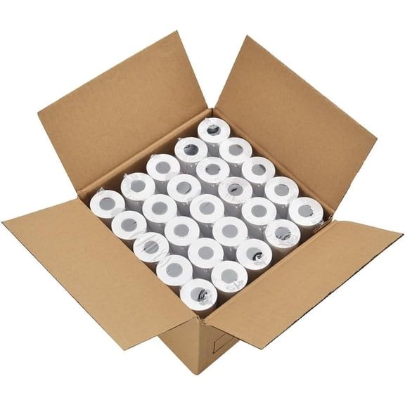 2 1/4" Thermal Paper Rolls - 50 Rolls of 2.25 x 50' Credit Card Receipt Paper, Compatible with Clover POS, Visa/MasterCard Terminals, & Standard Credit Card Machines