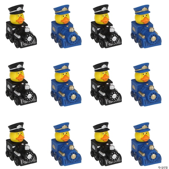 2 1/4" Train-Shaped Conductor Rubber Ducks 12 Pieces