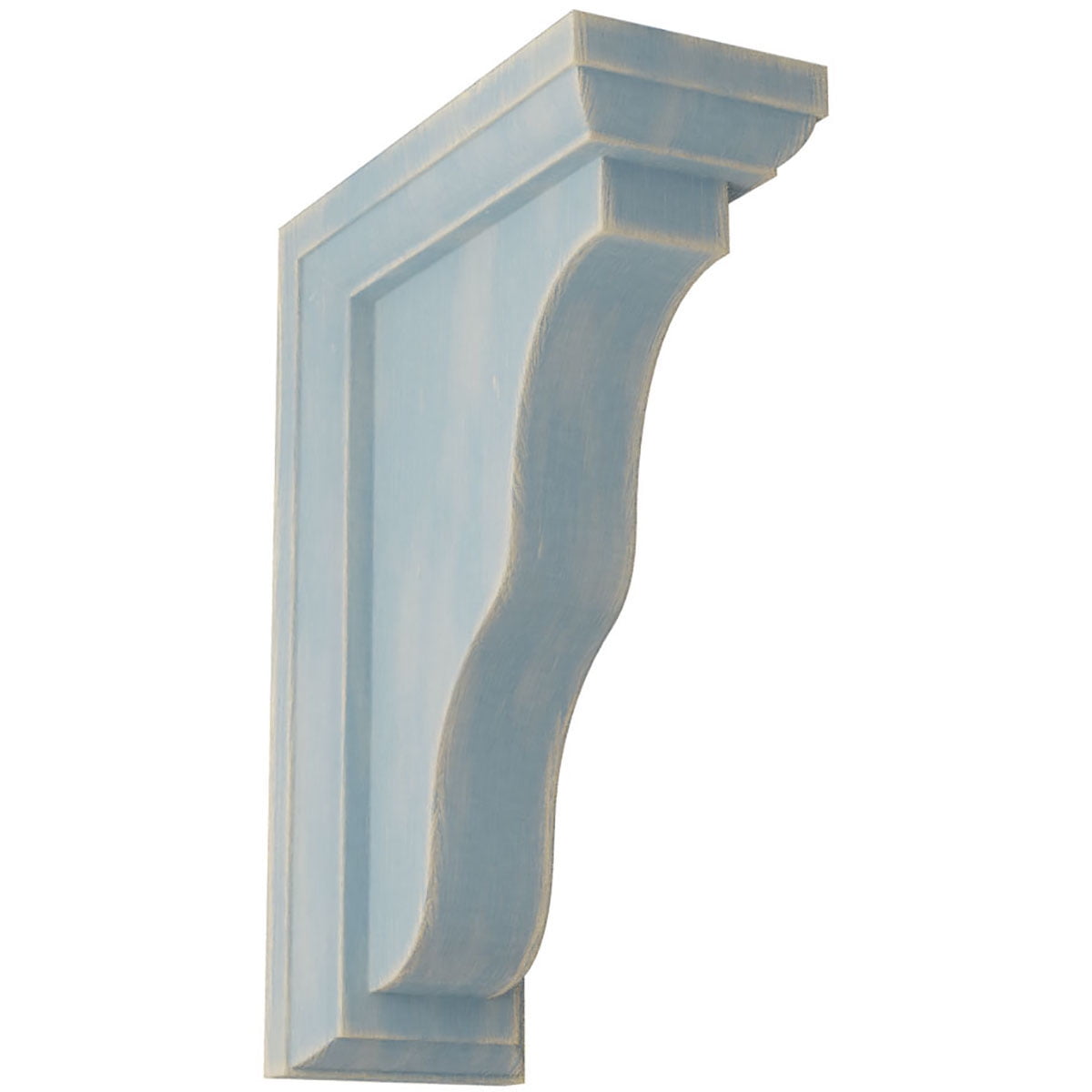 Driftwood Blue 7" Solid Wood Vintage Corbel Bracket