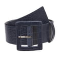 thumbnail image 1 of 2 1/4" Wide Ladies High Waist Faux Crocodile Print Patent Leather Fashion Belt, 1 of 3