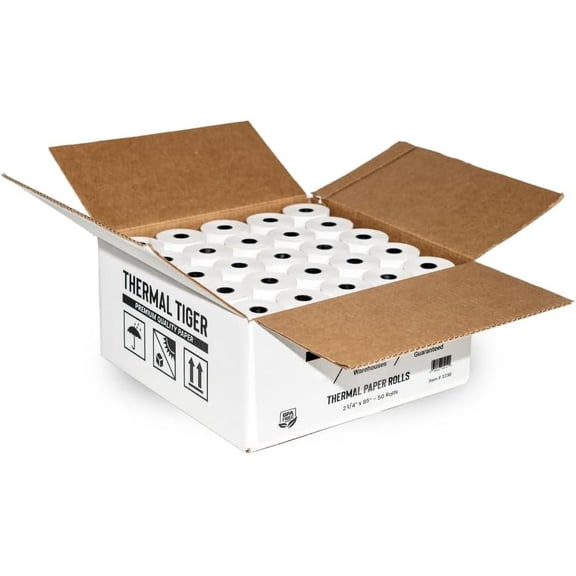 2 1/4 X 85 Thermal Paper Rolls (50 Rolls/Box) – BPA-Free Rolls for POS Systems, Cash Registers & Credit Card Machines