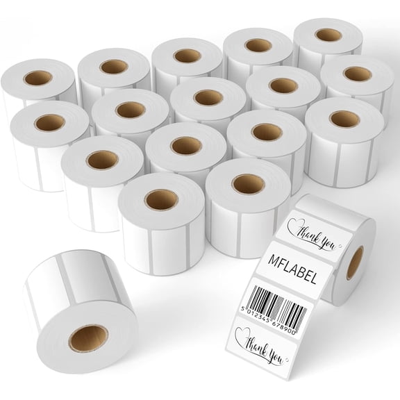 2-1/4 x 1-1/4 Inch Direct Thermal Perforated Shipping Label, 2.25x1.25 inch Direct Thermal Labels for Barcodes AddressPerforated Shipping Labels (18 Rolls, 1000/Roll)
