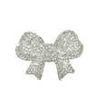 thumbnail image 1 of 2 1/4" x 1 3/4" (5.5cm x 4cm) Iron-On Rhinestone Bow # APPL12, Classic Silver #SILV (Grey Silver) Sold Individually, 1 of 1