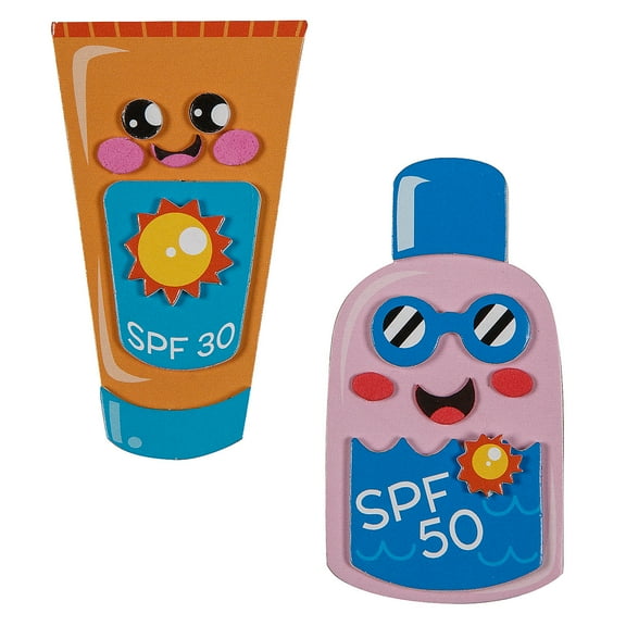 2 1/4" x 4" Silly Sunscreen Characters Magnet Craft Kit - Makes 12