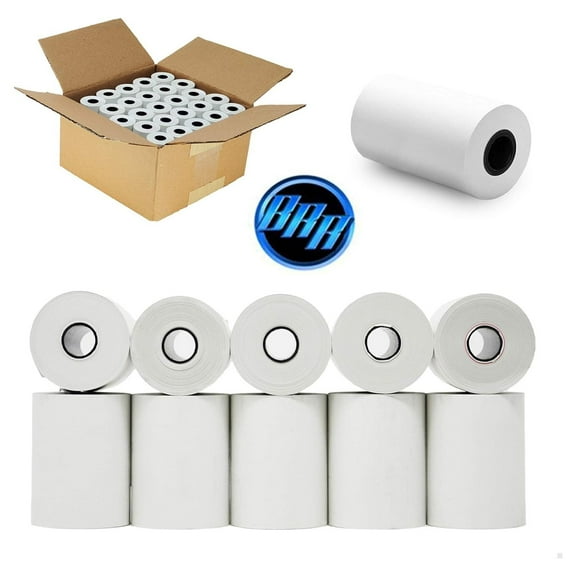 2 1/4 x 50 thermal paper rolls (50 Rolls x 6 cases) PAX A920 Verifone VX520 VX670 VX680 VX690, Clover , Ingenico iCT220 iCT250 FD400 - Premium BPA White Paper Roll - DyGTyX