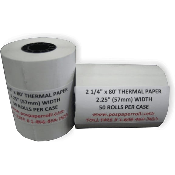 2 1/4" x 80' Thermal Paper (50 Rolls) - Works for Verifone Printers: Tranz 420, Vx510, Vx510LE, Vx570