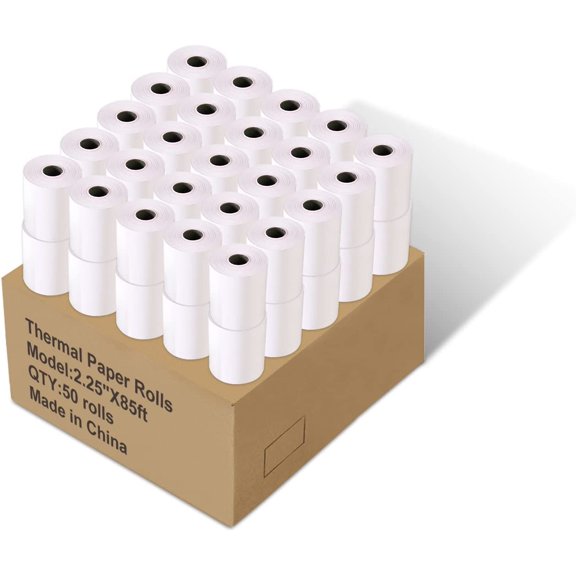 2 1/4" x 85' Thermal Paper Receipt Rolls, POS/Cash Register Receipt Paper, Fits All Credit Card Terminals (50 Rolls)