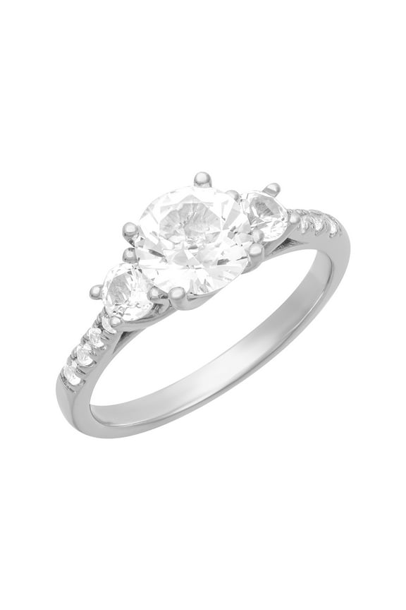 2 1/5 CT TGW Created White Sapphire "Harmony Gem" Women's Engagement Ring in Sterling Silver by Keepsake