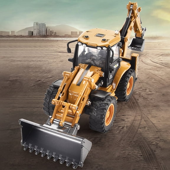 2 1:50 Scale Simulation Alloy Engineering Vehicle Toy Set Excavator Loader Model For Kids Boys