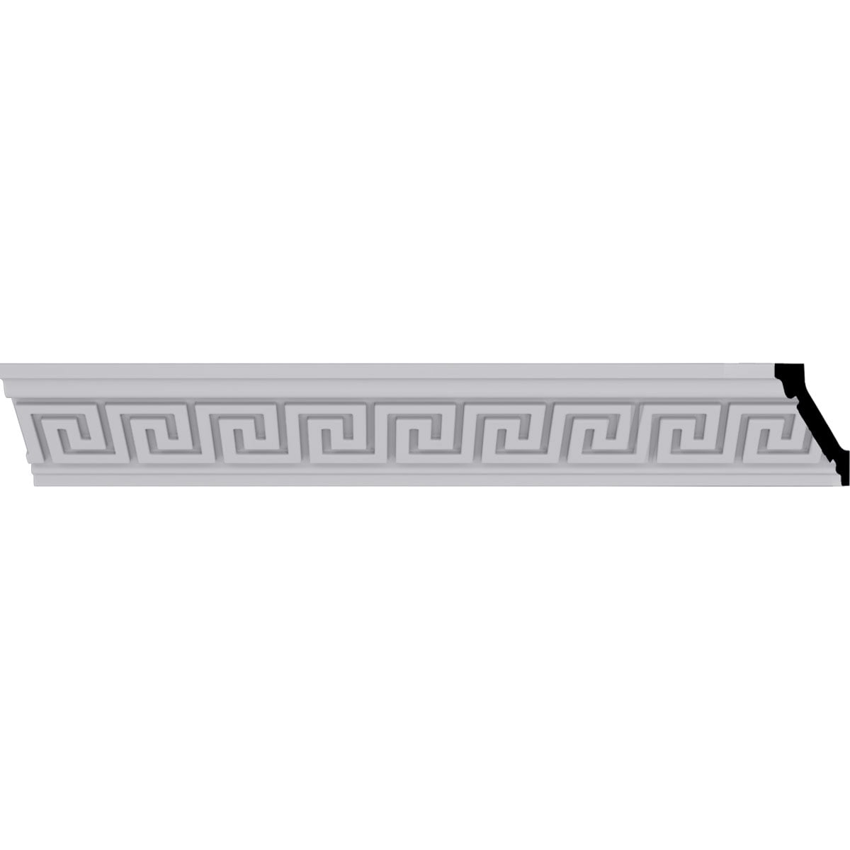 Eris White Urethane Crown Moulding with Greek Key Design