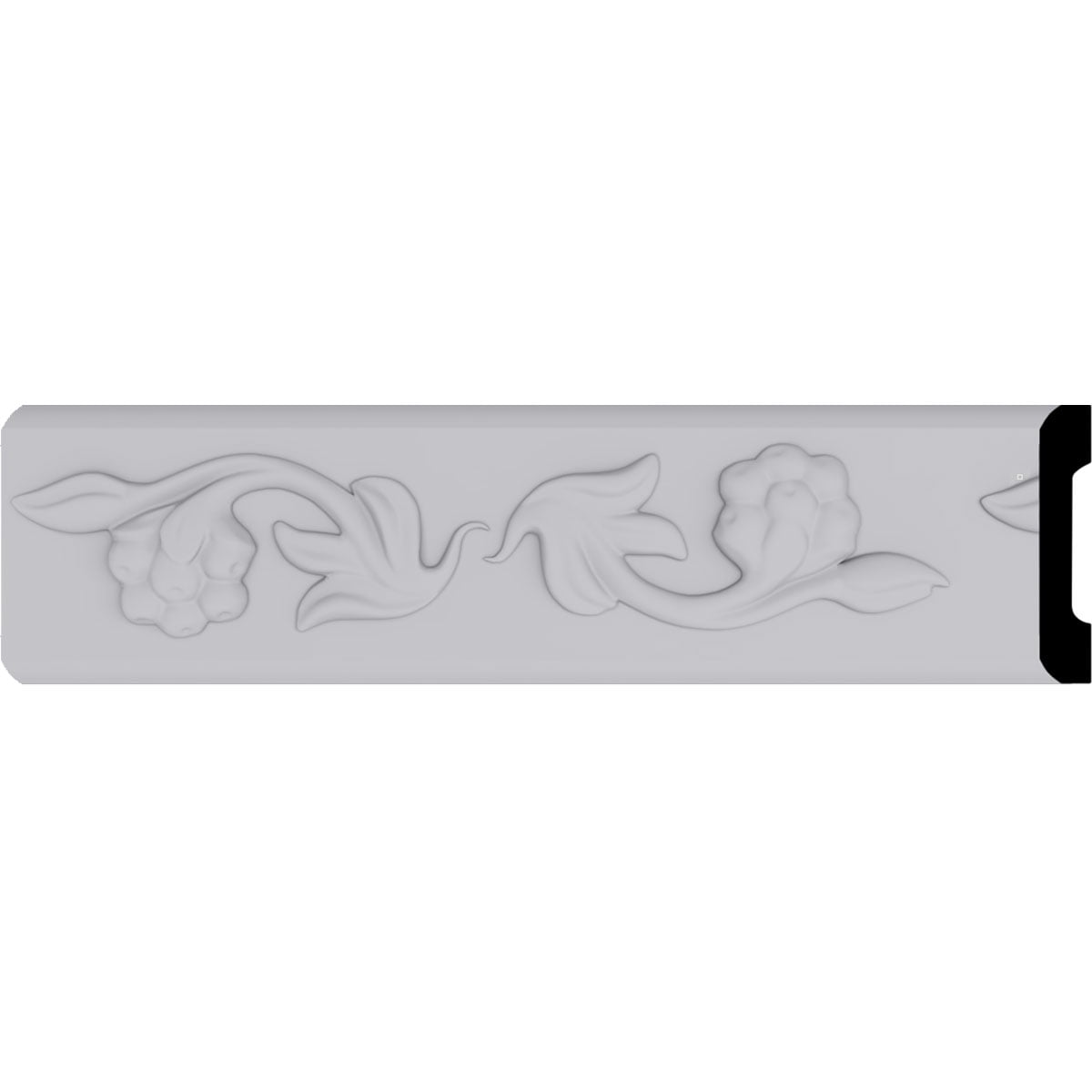 Primed White Polyurethane Flower Crown Moulding 94.5"