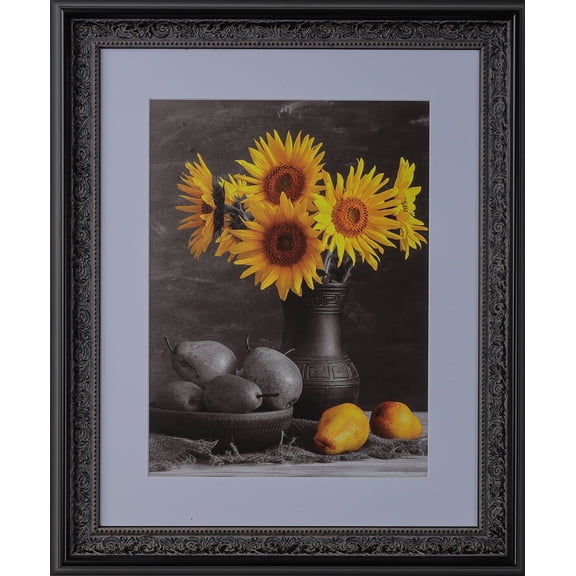 2-1/8" Polystyrene Ornate Picture Frame by WholesaleArtsFrames-com 7x11 3451 Series - Black - Made In USA