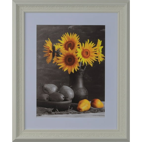 2-1/8" Polystyrene Ornate Picture Frame by WholesaleArtsFrames-com 8x8 3451 Series - White - Made In USA