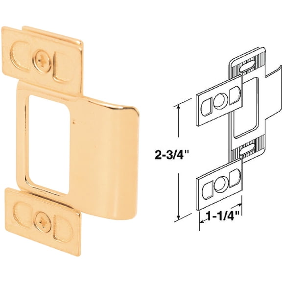 2-1/8 in. Stamped Steel Brass Plated Adjustable Strike
