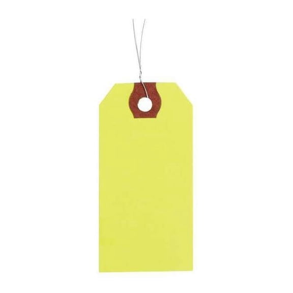 2-1/8" x 4-1/4" Fluorescent Yellow Paper Wire Tag, Pk1000 1GZL1