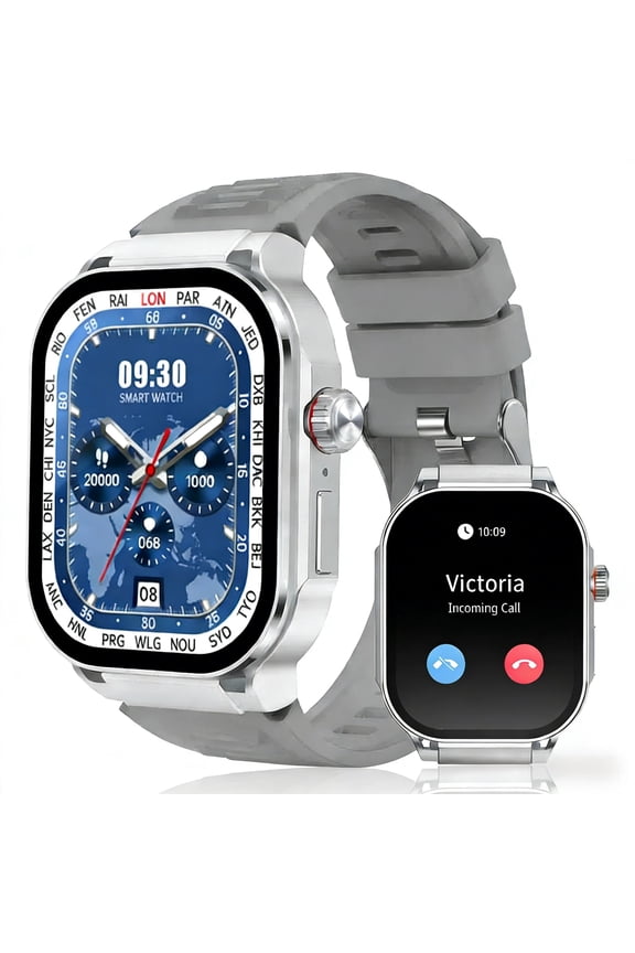 2.1" AMOLED Smartwatch, 410502 HD Display, 123 Sports Modes, Activity & Sleep Tracker, Customizable Watch Faces, Call & App Notifications, Multi-Menu Themes