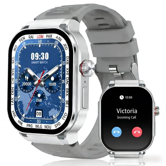2.1" AMOLED Smartwatch, 410×502 HD Display, 123 Sports Modes, Activity & Sleep Tracker, Customizable Watch Faces, Call & App Notifications, Multi-Menu Themes
