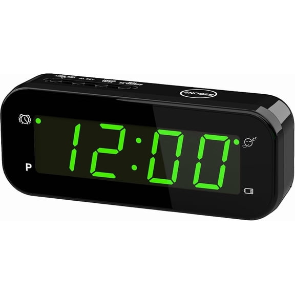 Kwanwa Digital Alarm Clocks, 2 in 1 Indoor Thermometer, Adjustable Brightness Dimmer, 12/24Hr, Snooze, Night Mode