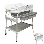 2 in 1 Baby Bathtub with Changing Table, Cuoote Waterproof Diaper Changing Station Portable Changing Table