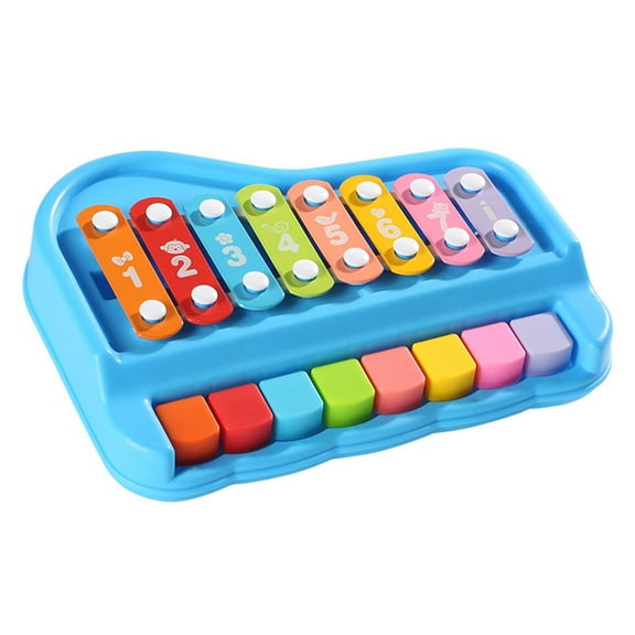 2 in 1 Baby Piano Xylophone Toy for Toddlers 1-3 Years Old, 8 Multicolored Key Keyboard Baby Xylophone Piano, Preschool Educational Musical Learning Instruments Toy for Baby Kids Girls Boys