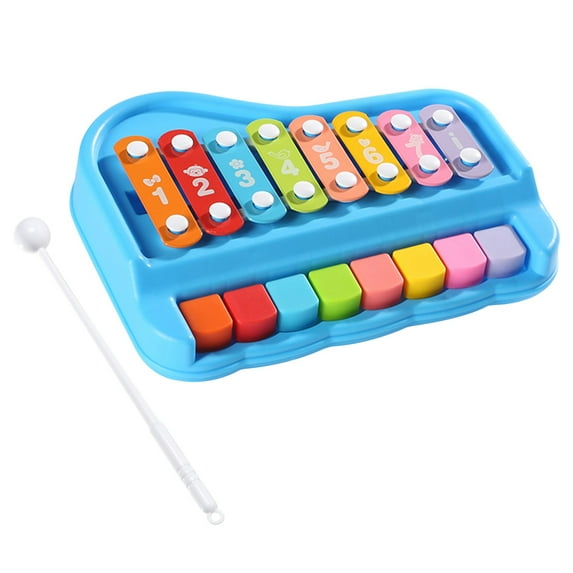 2 in 1 Baby Piano Xylophone Toy for Toddlers 1-3 Years Old, 8 Multicolored Key Keyboard Baby Xylophone Piano, Preschool Educational Musical Learning Instruments Toy for Baby Kids Girls Boys