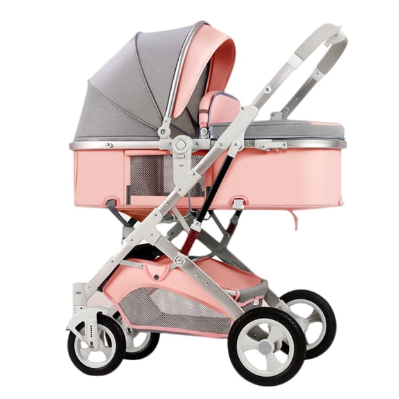 2 in 1 Baby Strollers For Infant And Toddler, High Landscape Shock-absorbing Carriage Baby Stroller For Newborn, Two-way Pram Trolley Baby Pushchair Ideal For 0-36 Months
