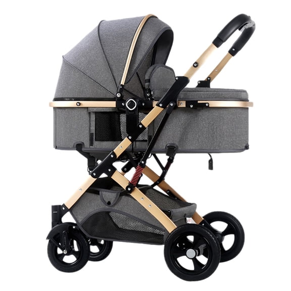 2 in 1 Baby Strollers For Infant And Toddler, High Landscape Shock-absorbing Carriage Baby Stroller For Newborn, Two-way Pram Trolley Baby Pushchair Ideal For 0-36 Months
