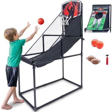 Kandytoys Arcade Style Basketball Stand – Indoor/Outdoor, With Net, Hoop, Balls & Pump