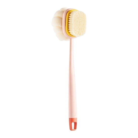 2 In 1 Bath Scrubber Back Brush 2026 Shower Brush With And Loofah Double Bath Back Scrubber With Long Handle For The Elderly Veneers Stain Removal Efflorescence Remover Brick Tub Grill Spray Heavy