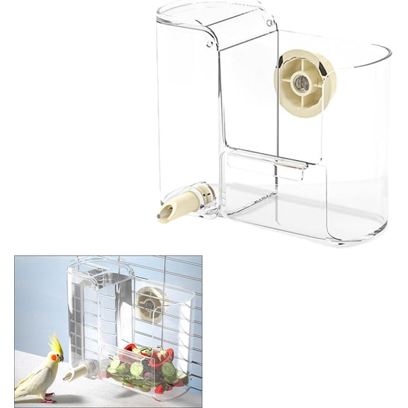 2 in 1 Bird Feeder Water Dispenser,2026 Automatic Acrylic Water Feeder,Bird Food Container,Parakeet Cage Accessories for Small Parakeet Cockatiel Budgie Lovebirds, Hanging Pet Water Dispenser