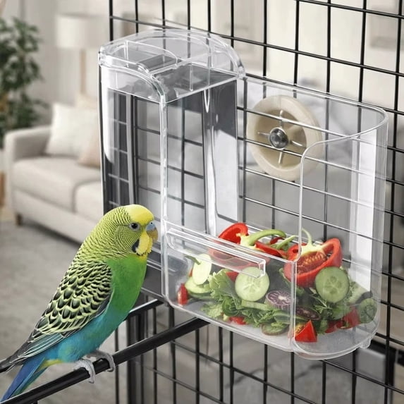 2 in 1 Bird Feeder Water Dispenser,Automatic Acrylic Water Feeder,Bird Food Container,Parakeet Cage Accessories for Small Parakeet Cockatiel Budgie Lovebirds