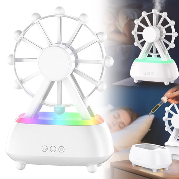 2 In 1 Bluetooth Speaker & Atomizer Humidifier Ferris Wheel Oil Diffuser 300Ml Aromatherapy Diffuser With 7 Color Light Usb Powered Oil Diffusers For Home
