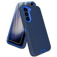 thumbnail image 1 of 2 in 1 Bundle Designed for Samsung Galaxy S21 FE Heavy Duty Case with 1 Clear Tempered Glass, Triple Layer Protection Shockproof Dropproof Dustproof Cover for Samsung Galaxy S21 FE, Blue, 1 of 6
