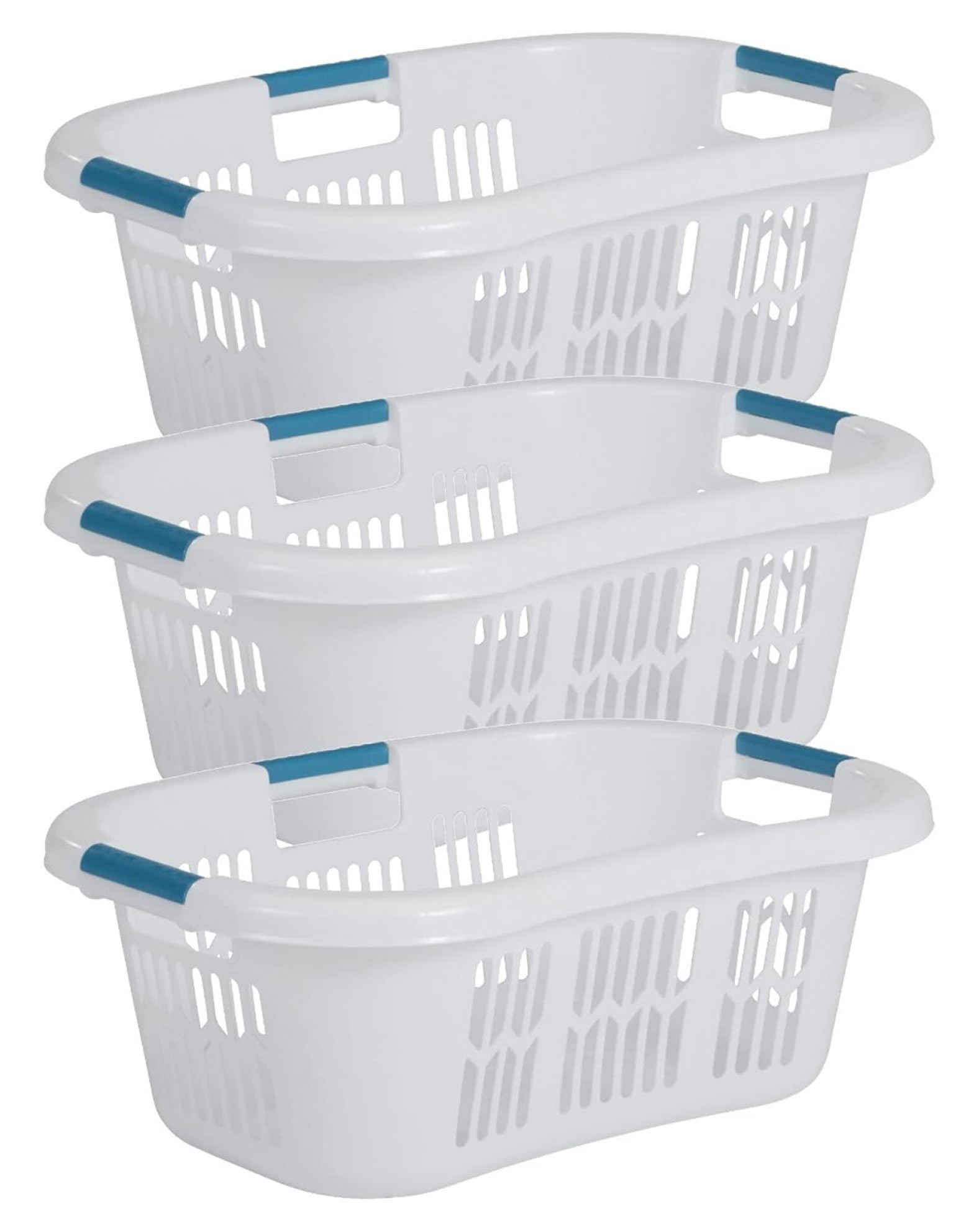 2.1Bushel Small HipHugger Portable Plastic Laundry Basket with Grab