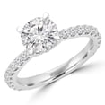 thumbnail image 1 of 2.1 CTW Round Diamond Solitaire with Accents Engagement Ring in 14K White Gold - Size 6.75, 1 of 1