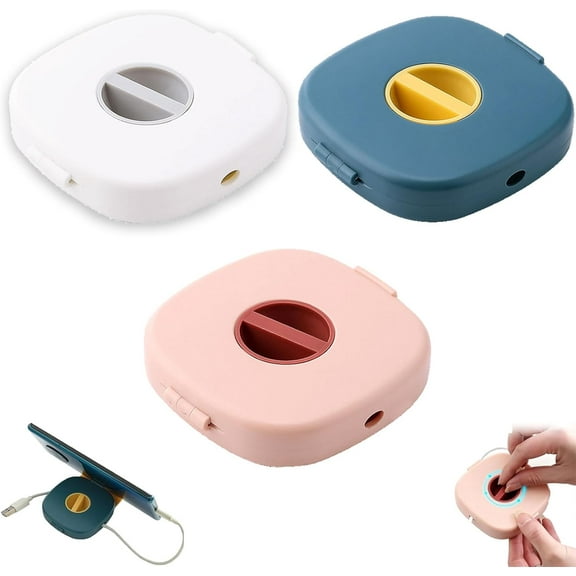 2 in 1 Cable Winder with Phone Stand, Durable Cable Organizer and Charging Stand, Cord Cable Winder Organizer with Phone Stand Rotate, for Charging Cable Case Earphones USB Wires
