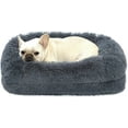 2 in 1 Calming Dog Beds for Small Dogs, Dual Layer Orthopedic Egg Crate