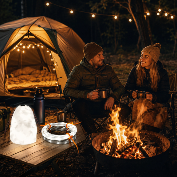 2 in 1 Camping Light Strip, 5FT USB Powered LED Rope Light, IP67 Waterproof Dimmable Portable Camping Lantern for Tent, RV, Hiking, Fishing and Outdoor Use