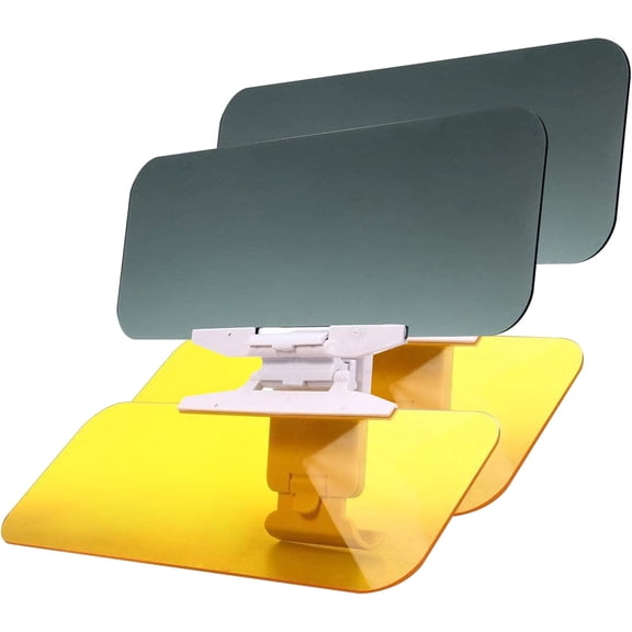 2 in 1 Car Sun Visor Extender Day Night Anti Glare Visor, Adjustable Clip-On Windshield Sun Shade Blocker for Driving Anti-Headlight Glare UV Protection, Universal for Most Cars Trucks SUVs