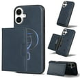 thumbnail image 1 of 2 In 1 Case for iPhone 16 Plus with Kickstand, Detachable Magnetic PU Leather Wallet Case with Card Holder Slots Kickstand Protective Phone Cover Men Women for iPhone 16 Plus - Blue, 1 of 6