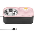 thumbnail image 1 of 2 in 1 Cat Water Fountain and Food Bowl 3L/101oz Ultra Quiet Pet Water Dispenser with Smart Pump and 3 Replacement Filters Automatic Flower Fountain & Stainless Steel Bowl for Dog & Cat, 1 of 11