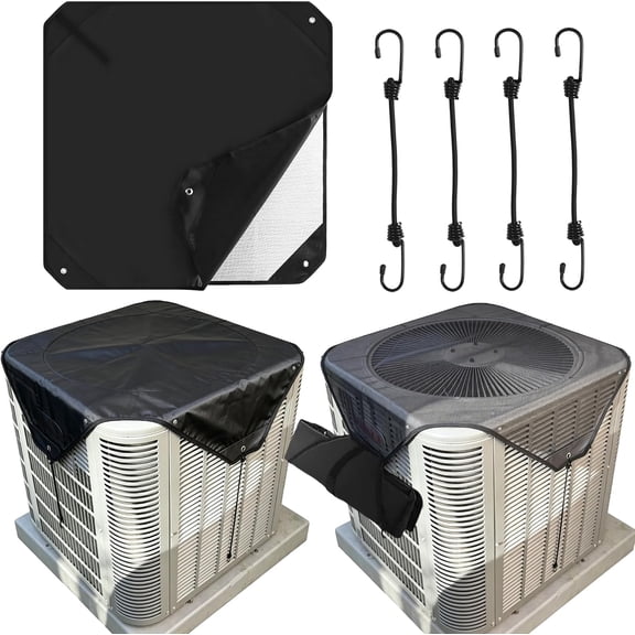 2 in 1 Central Air Conditioner Covers for Outside 36' x 36', AC Shade for Outside Unit, AC Unit Covers Outdoor, AC Condenser Cover Hvac Heat Pump Cover Breathable Top Universal Defender