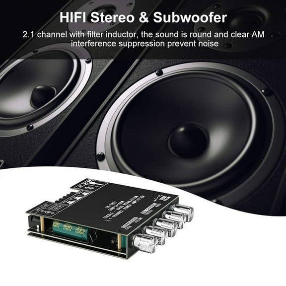 2.1 Channel Bluetooth Digital Power Amplifier Module,HiFi Stereo,Subwoofer Output,Tone Control,Multi-Device Input